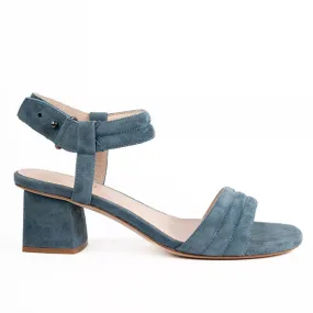 Kilian Blue | Suede mid heel sandal